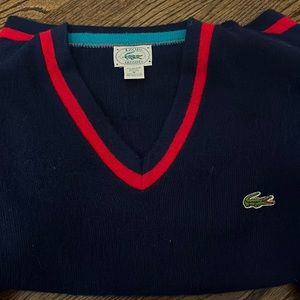 Vintage Lacoste Vneck Sweater Men’s Medium